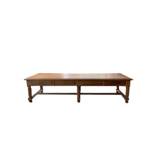 Long Walnut Dining Table, 1900s For Sale