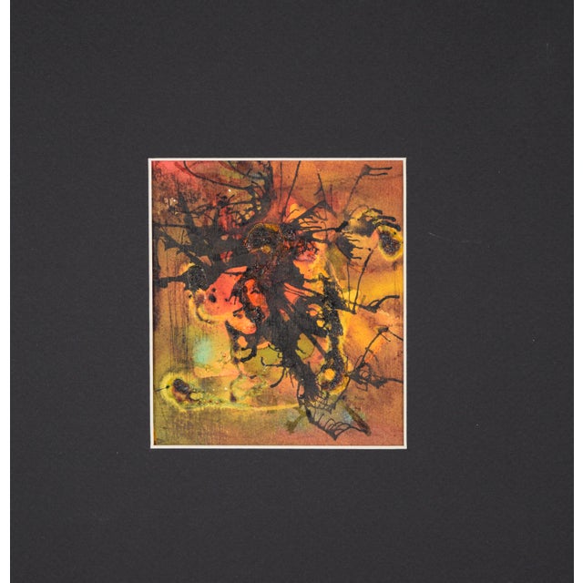 Colored Conversions - Abstract Watercolor and Ink on Paper Abstract watercolor and ink painting depicting hues of yellow...