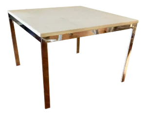 1960s Modern Chrome Marble Coffee Table