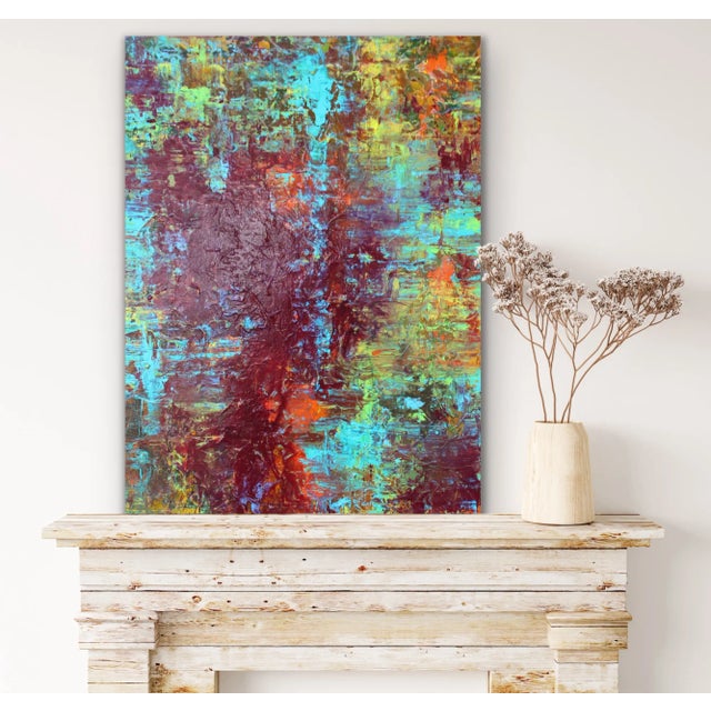 Paint "Desert Highway" Original Abstract Painting by Lisa Finlayson For Sale - Image 7 of 11