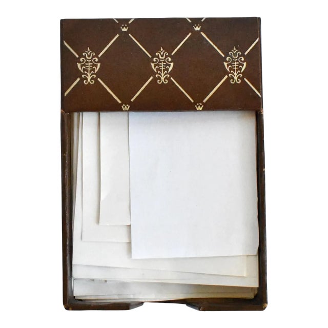 Vintage Italian Faux Leather Scrap Paper Holder For Sale