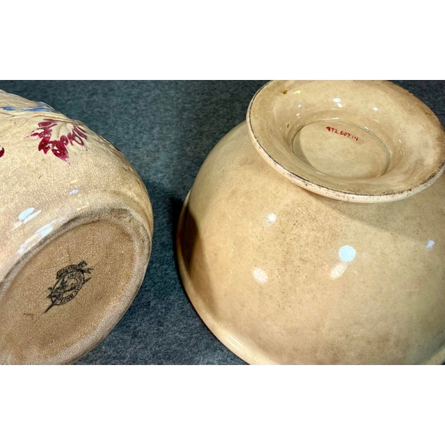 Antique Cartwright Bros Pottery Pitcher & Wash Basin For Sale - Image 11 of 12