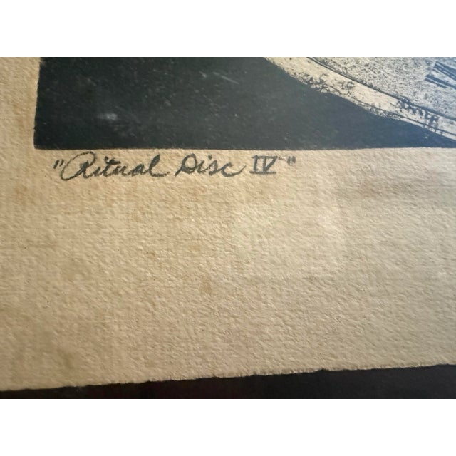 Black Vintage Mid Century Modern 1966 “Ritual Disc Iv” Signed Art by R. Dorset For Sale - Image 8 of 12
