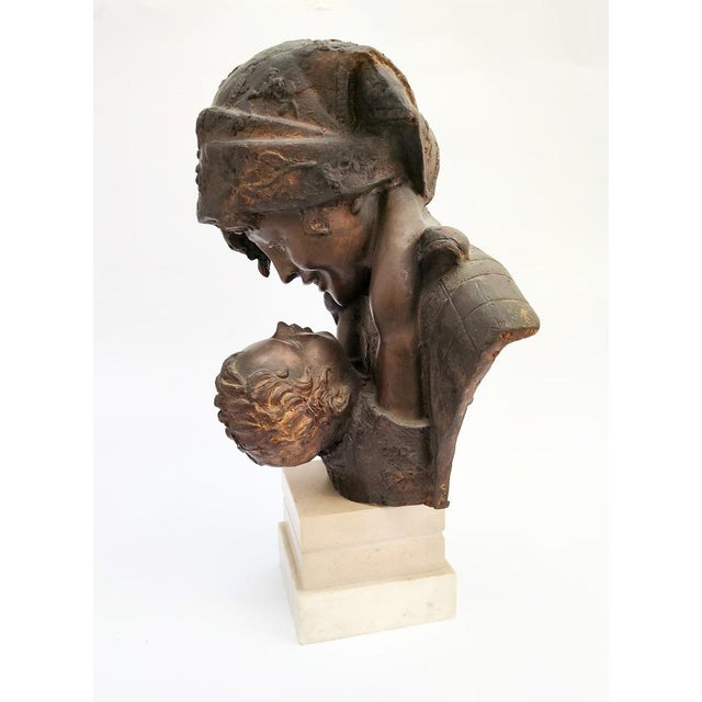 1960s Vintage Mid-Century Bronze Maternity Sculpture by Antonio Merente, 1960s For Sale - Image 5 of 11