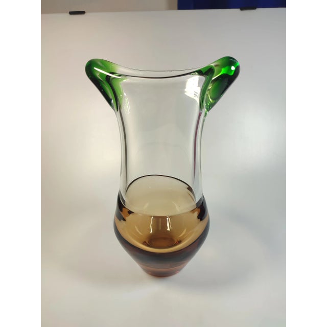 Boho Chic Art Deco Vase by Ladislav Paleček for Škrdlovice Glassworks, 1970s For Sale - Image 3 of 8