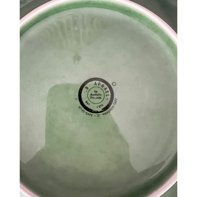 Late 20th Century San Raphael by Bordallo Pinheiro Cabbage Leaf Plates – Set of 4 (Portugal) For Sale - Image 11 of 12