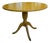 Vintage Round Lacquered Wood Table with Brass Feet, Base, 1950s For Sale