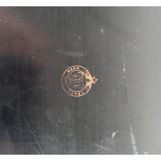 19th Century English Victorian Tole Metal Serving Tray With Mother of Pearl and Faux Grain Design For Sale - Image 18 of 18