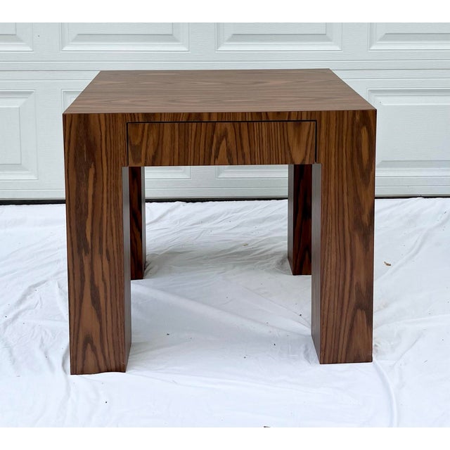 Milo Baughman Mid 20th Century Laminate End Table, Nightstand, or Desk With Drawer Milo Baughman Style For Sale - Image 4 of 7