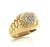 Mid 20th Century Diamond 14k Yellow Gold Link Round Top Ring - Size 4.5 For Sale - Image 4 of 9