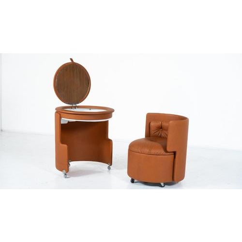 Dilly Daily Vanity in Brown Leather attributed to Luigi Massoni for Poltrona Frau, 1968 For Sale - Image 16 of 18