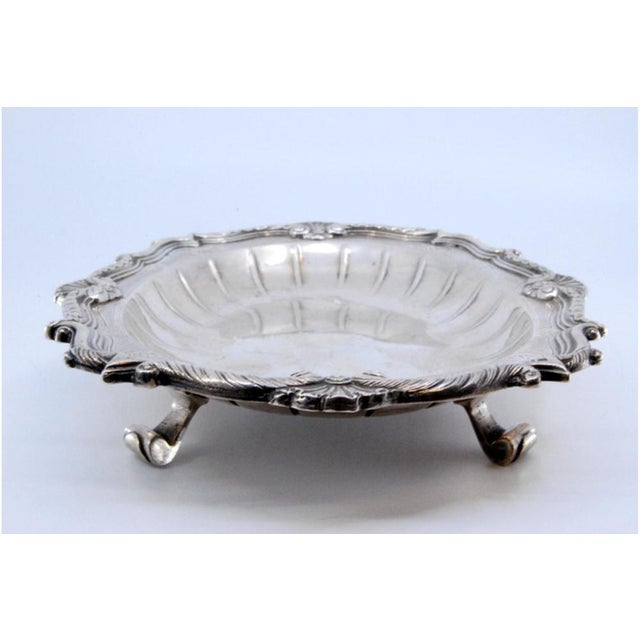 Silver Tray with Raised Bottom, Engravings and Surrounding Frieze with Scrolls For Sale - Image 9 of 11