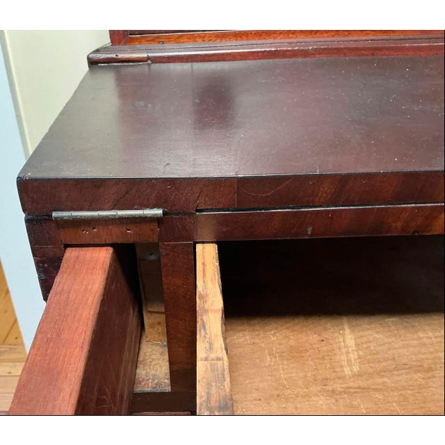 Antique American Federal Style Flame Mahogany Secretary-Bookcase Early 1800 For Sale - Image 15 of 17
