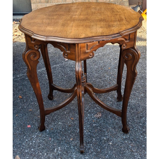 19th Century Victorian Renaissance Revival Style Walnut Center Table For Sale In Washington DC - Image 6 of 7