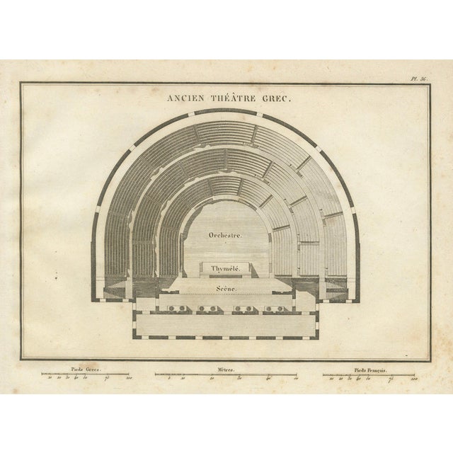 Tardieu, Ancient Greek Theatre Architectural Plan by Ambroise 1825, Engraving For Sale
