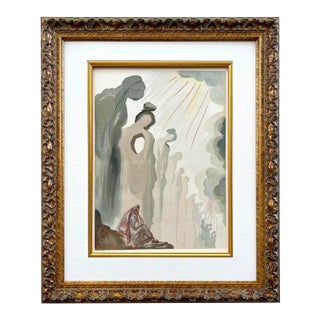 1960s Salvador Dali Woodcut Purgatory 13 the Second Terrace Framed For Sale