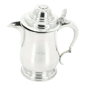 English Queen Anne Silver Plate Covered Footed Tankard