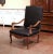 Black 19th Century French Louis XV Carved Walnut Armchair With Black Leather For Sale - Image 8 of 8