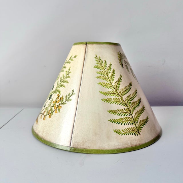Late 20th Century Hand Painted Botanical Motif Empire Lampshade For Sale - Image 4 of 7