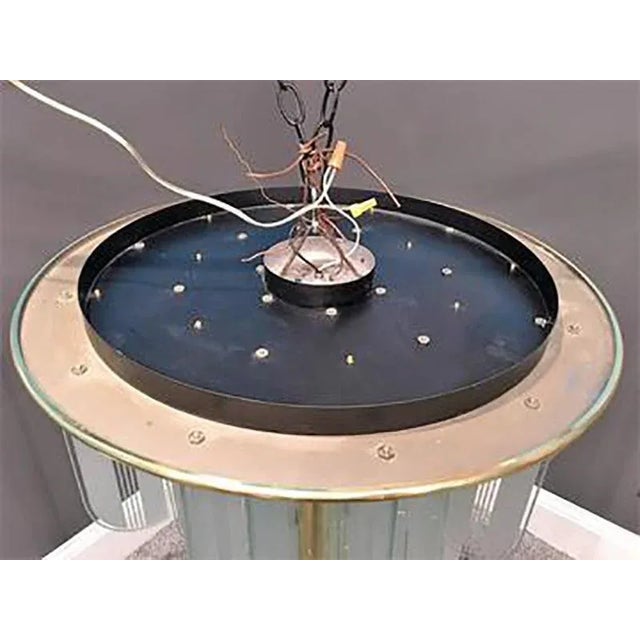 Transparent Art Deco Revival Glass Chandelier For Sale - Image 8 of 9