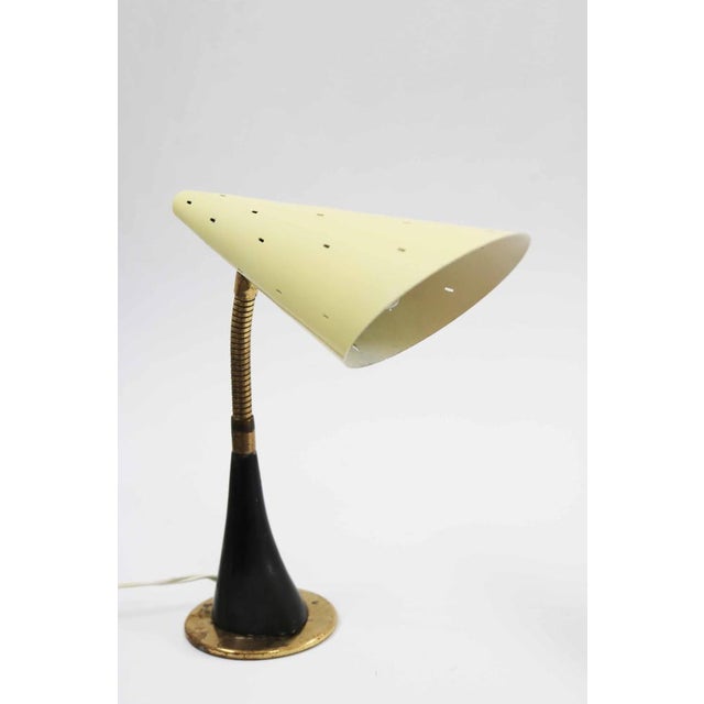Small Vintage Italian Table Lamp in Perforated Metal from Stilnovo, 1950s For Sale - Image 6 of 12