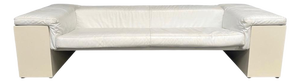 White Leather Brigadier Sofa by Cini Boeri for Knoll, 1980s