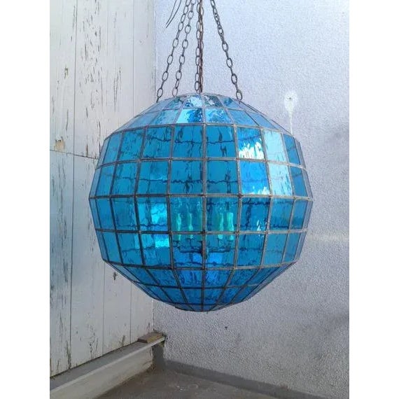 Seaside Pendant 36" Blue Glass by Clate Grunden For Sale - Image 4 of 5