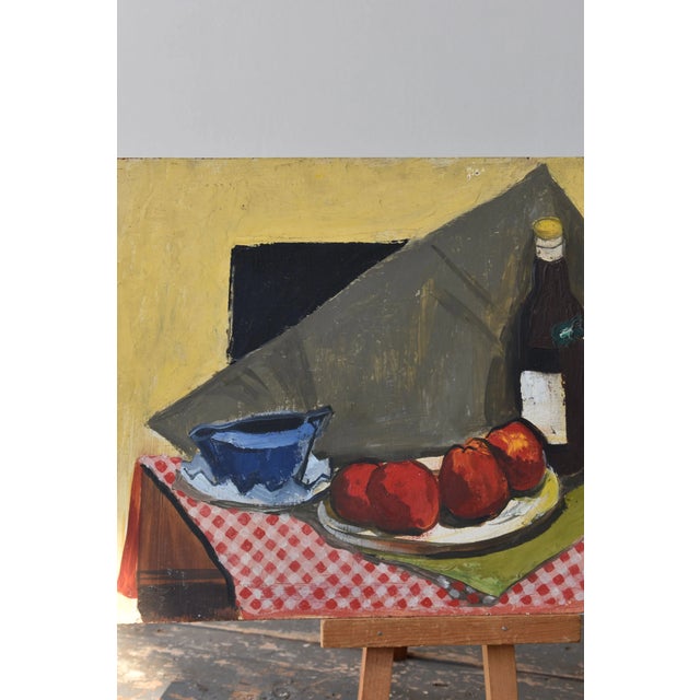 Mid-Century Modern Vintage Acrylic on Board Tablescape Still Life, Circa Mid-20th Century For Sale - Image 3 of 14