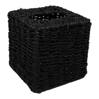 Tissue Cube in Black Seagrass For Sale