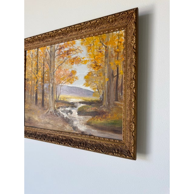 1970s Vintage Impressionist Autumn Landscape Oil Painting on Board by Helen Milford For Sale - Image 4 of 11