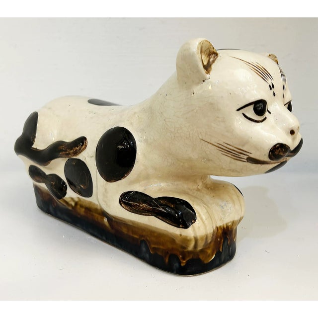 Chinoiserie Chinese 19th-Century Porcelain Cizhou-Ware Cat "Pillow" For Sale - Image 3 of 8