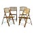 Set of 4 Mid 20th Century Tortoise Shell Style Burnt Bamboo Folding Chairs For Sale