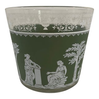 Vintage 1950s Hellenic Classical Glass Ice Bucket For Sale