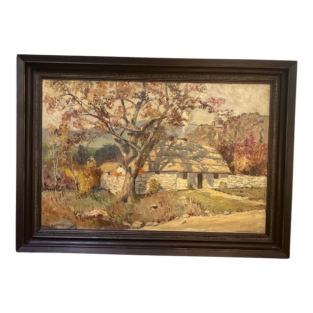 Oil on Canvas American School Impasto by Irish Artist Ralph Cone Framed Signed Made in 1940 For Sale