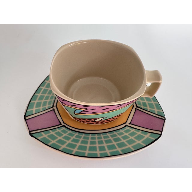 1980s Flash One Coffee Cup with Saucer by Dorothy Hafner for Rosenthal, Germany, 1980s, Set of 2 For Sale - Image 5 of 7