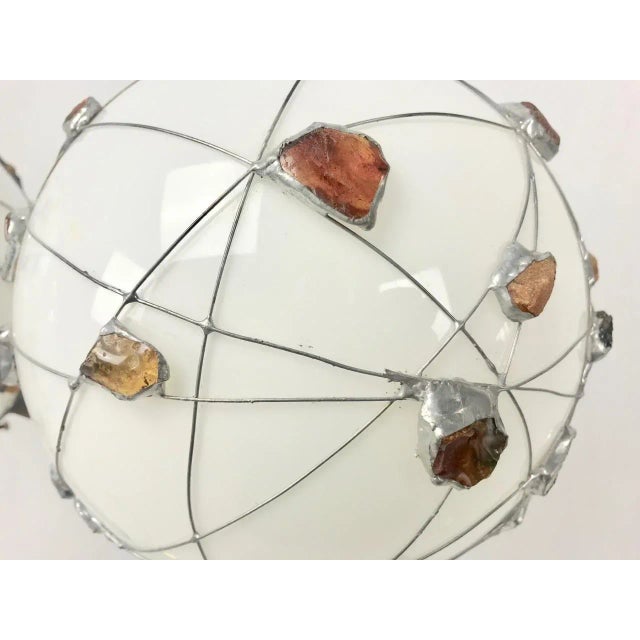 1970s Vintage Danish Table Lamp with Handcrafted Amber Decoration from Jørgen Mørup, 1970s For Sale - Image 5 of 11