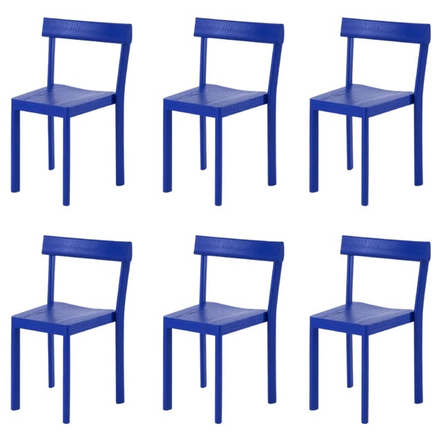 Galta Chairs in Blue Oak by Kann Design, Set of 6 For Sale