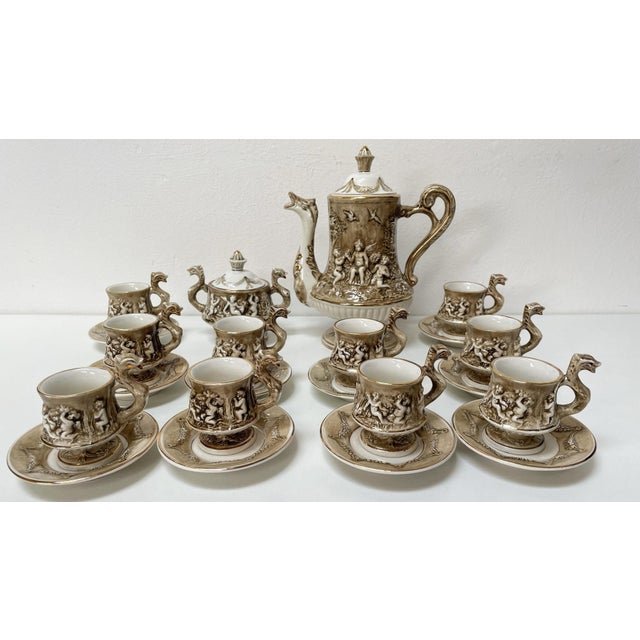 Baroque Coffee Service by R. Capodimonte, 1960s, Set of 12 For Sale - Image 3 of 18