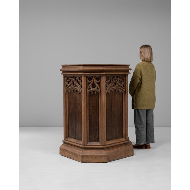 Early 20th Century 1928 French Gothic Revival Wooden Pulpit For Sale - Image 5 of 18