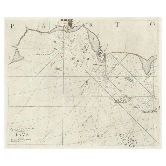Antique maps titled 'A large draught of the Coast of Iava from Bantam Point to Batavia'. Two seperate sheets, joined...