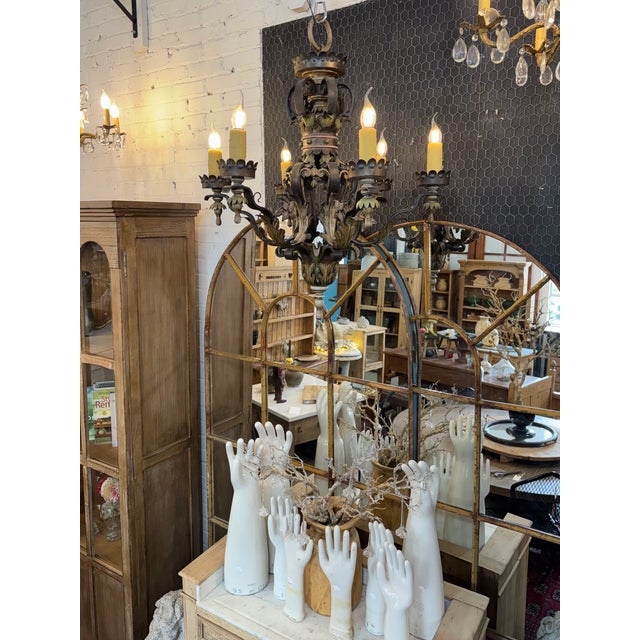 Italian 1920s Italian Six Light Chandelier For Sale - Image 3 of 8