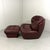 Set of Space Age French Lounge Chair and Ottoman in Burgundy Leather, 1970s For Sale - Image 10 of 16
