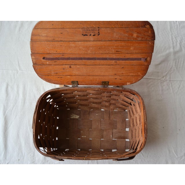 Mid 20th Century Picnic Basket by Wov-N-Wood by Jerywil For Sale - Image 9 of 15