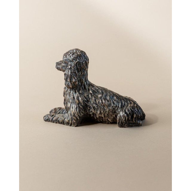 Vintage Silver Glazed Metal Poodle Figurine, Italy, 1970s For Sale - Image 5 of 13