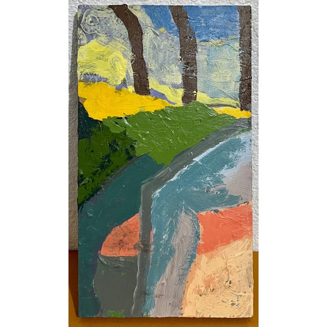Edward Avedisian ( 1936-2007 ) 15 X 8.5 Oil paint on wood panel This is not signed on front. It bears his name verso....