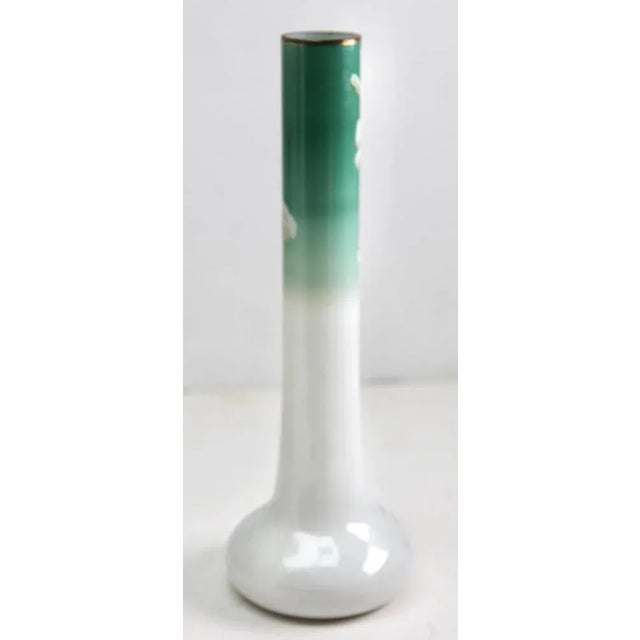 1920s Art Nouveau Hand-Painted Opaline Glass Vases, France, 1920s, Set of 2 For Sale - Image 5 of 10