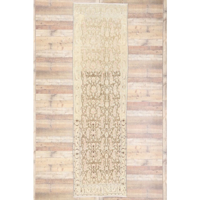 Brown Antique Persian Tabriz Runner Rug , 03'05 X 12'01 For Sale - Image 8 of 9