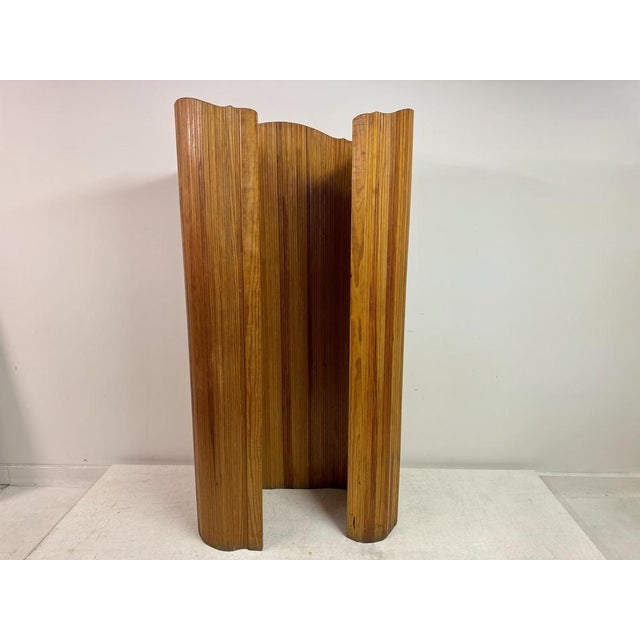 French Art Deco Pine Screen attributed to Baumann Fils et Cie, Melun-Paris, 1940s For Sale - Image 6 of 12