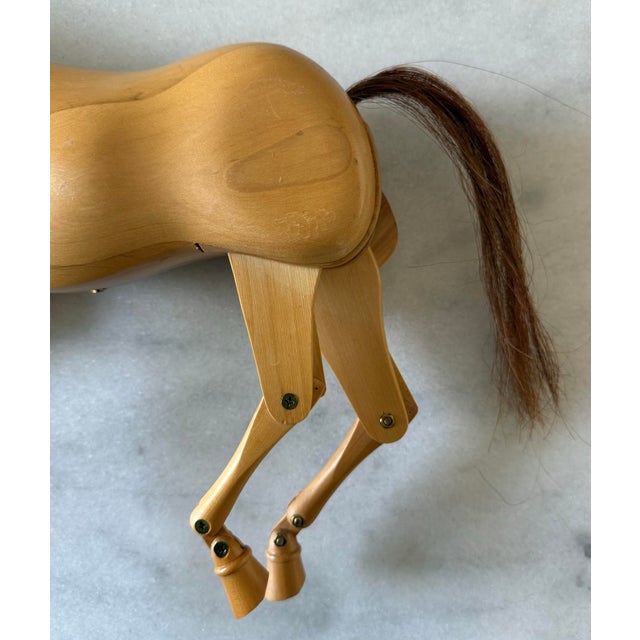 Vintage Adjustable Wooden Artist's Horse Figure For Sale - Image 10 of 11