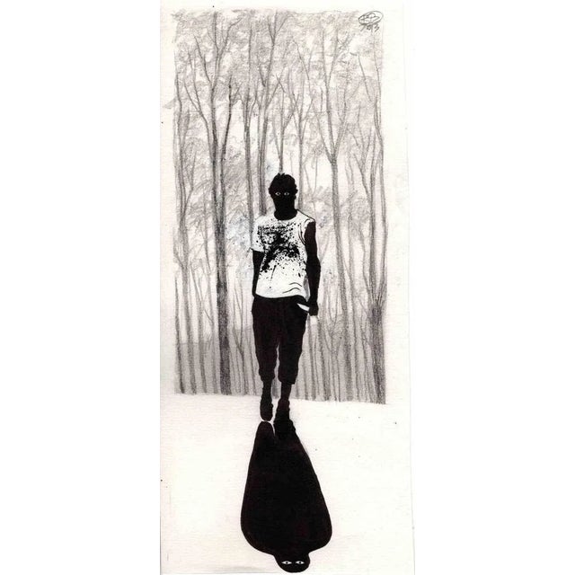 This work entitled "Murderer in the woods" was realized by Vincenzo Bizzarri in 2013 with ink and pencil on rough paper...